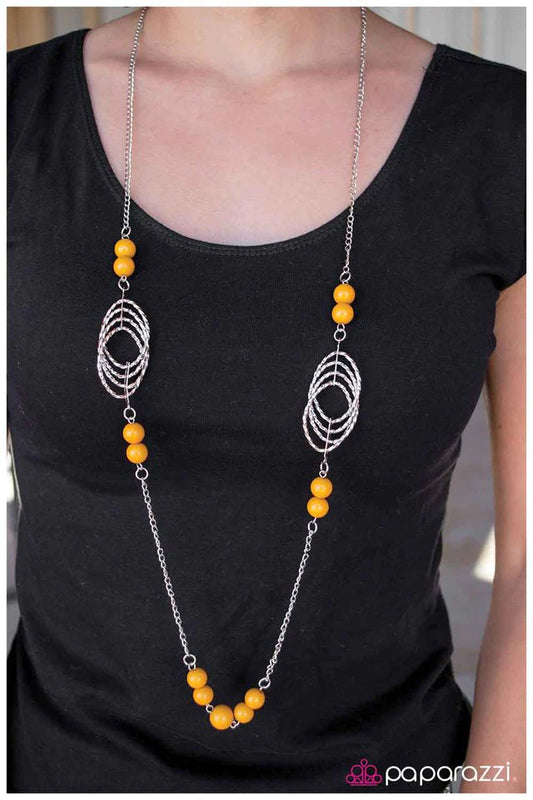 Paparazzi Necklace ~ Somewhere Along the Line - Yellow