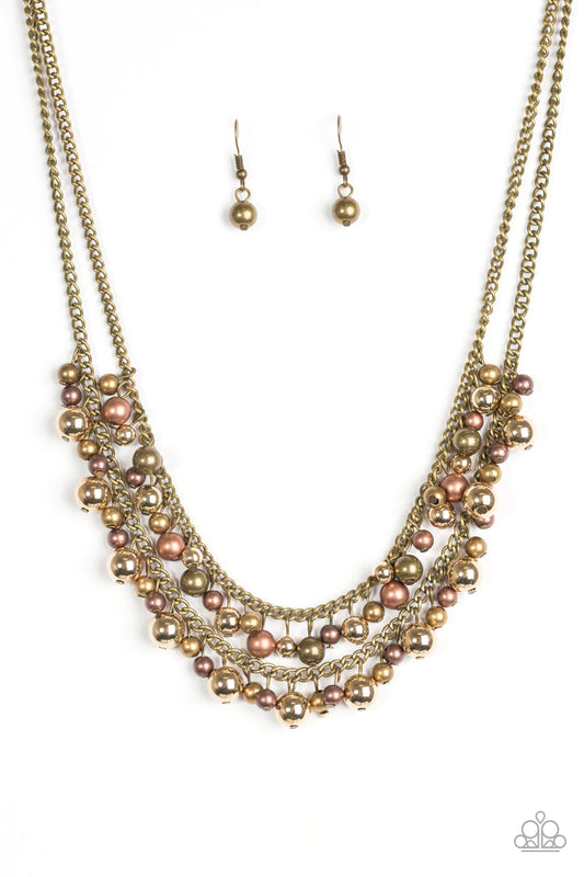 Paparazzi Necklace ~ The FIERCE Lady - Brass