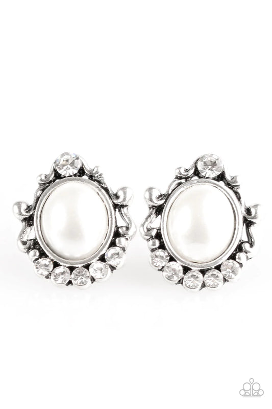 Paparazzi Earring ~ Poshly Princess - White