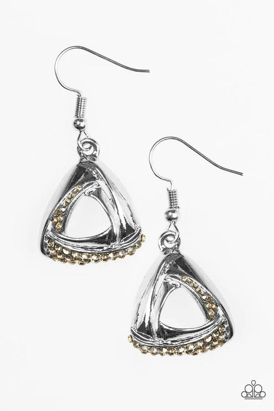 Pendiente de paparazzi ~ Premio en metálico - Marrón