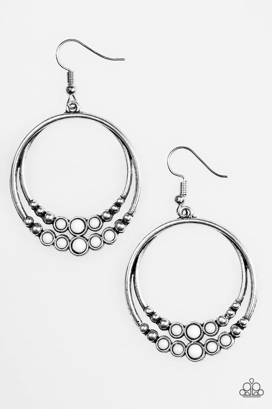 Paparazzi Earring ~ Spiraling Serenity - White