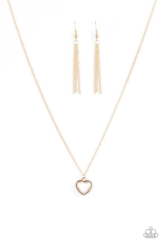 Paparazzi Necklace ~ Give Me Love - Gold