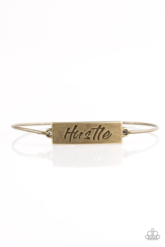 Paparazzi Bracelet ~ Hustle Hard - Brass