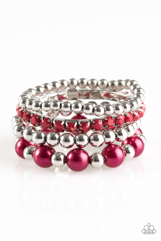 Pulsera Paparazzi ~ RITZ Factor - Rojo