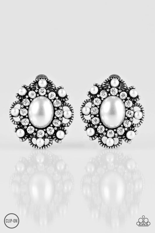 Paparazzi Earring ~ Blooming Romance - White