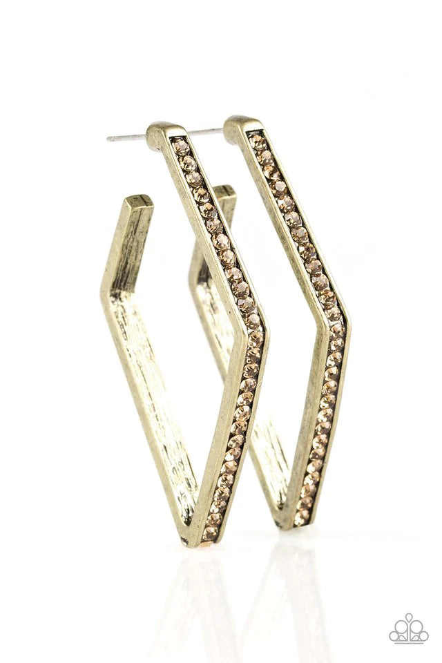 Paparazzi Earring ~ Strikingly Beautiful - Brass