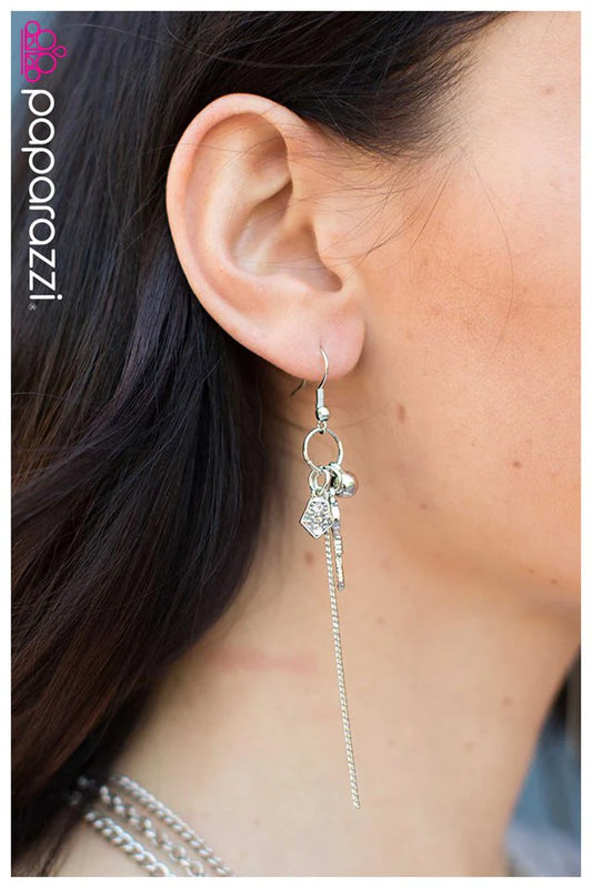 Paparazzi Earring ~ Keep It Low Key - Silver