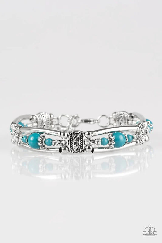 Paparazzi Bracelet ~ Happy Vibe, Happy Tribe - Blue