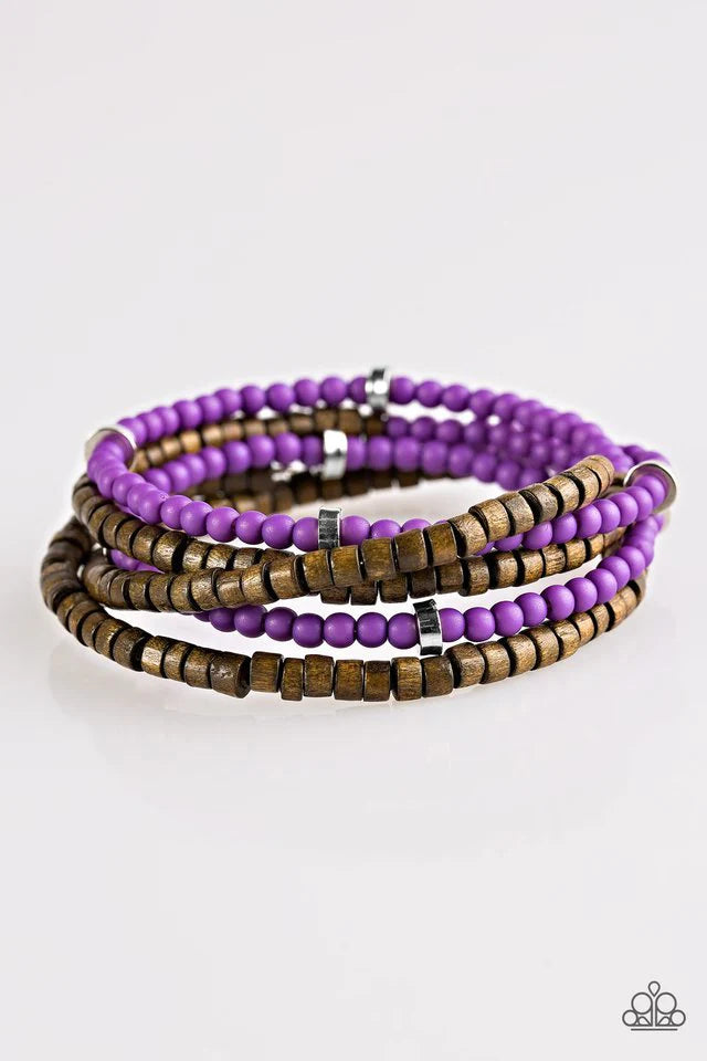 Paparazzi Bracelet ~ Who WOOD Of Thought - Purple