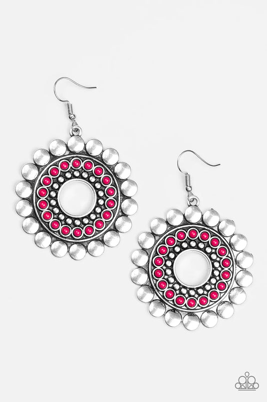 Paparazzi Earring ~ Wildly Serene - Pink