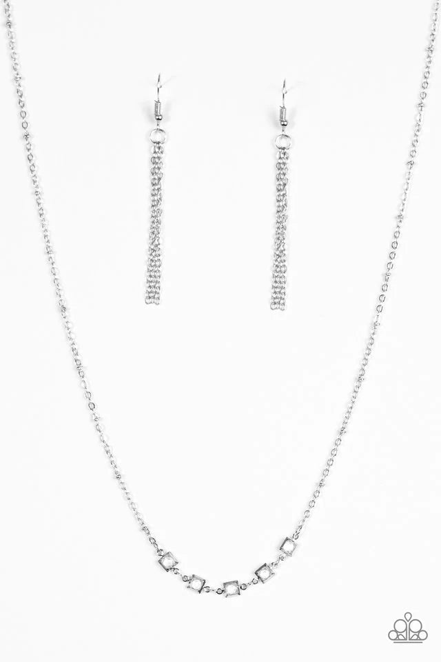 Paparazzi Necklace ~ GLEAM World - White