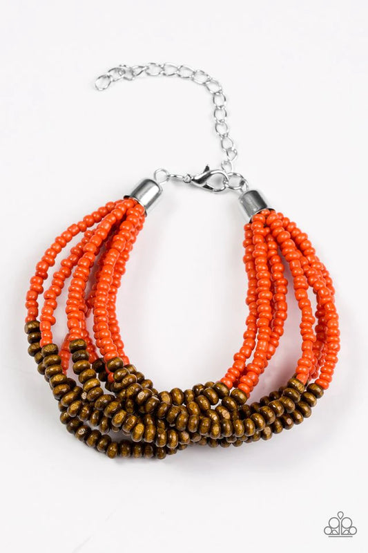 Pulsera Paparazzi ~ Across The Grassland - Naranja