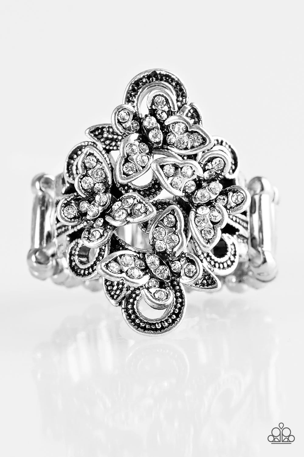Paparazzi Ring ~ Butterfly Meadows - White