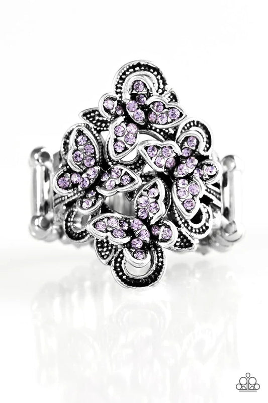 Paparazzi Ring ~ Butterfly Meadows - Purple