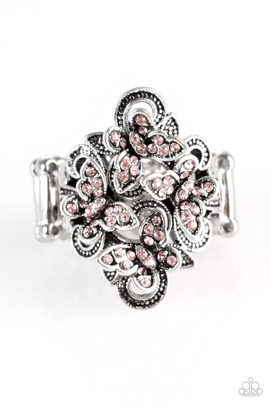 Paparazzi Ring ~ Butterfly Meadows - Pink