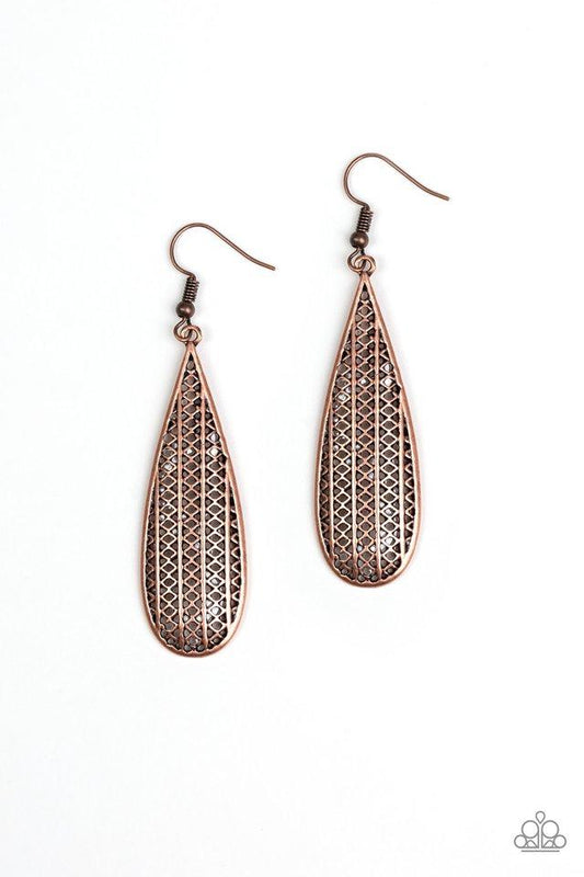 Paparazzi Earring ~ Terra Tears - Copper