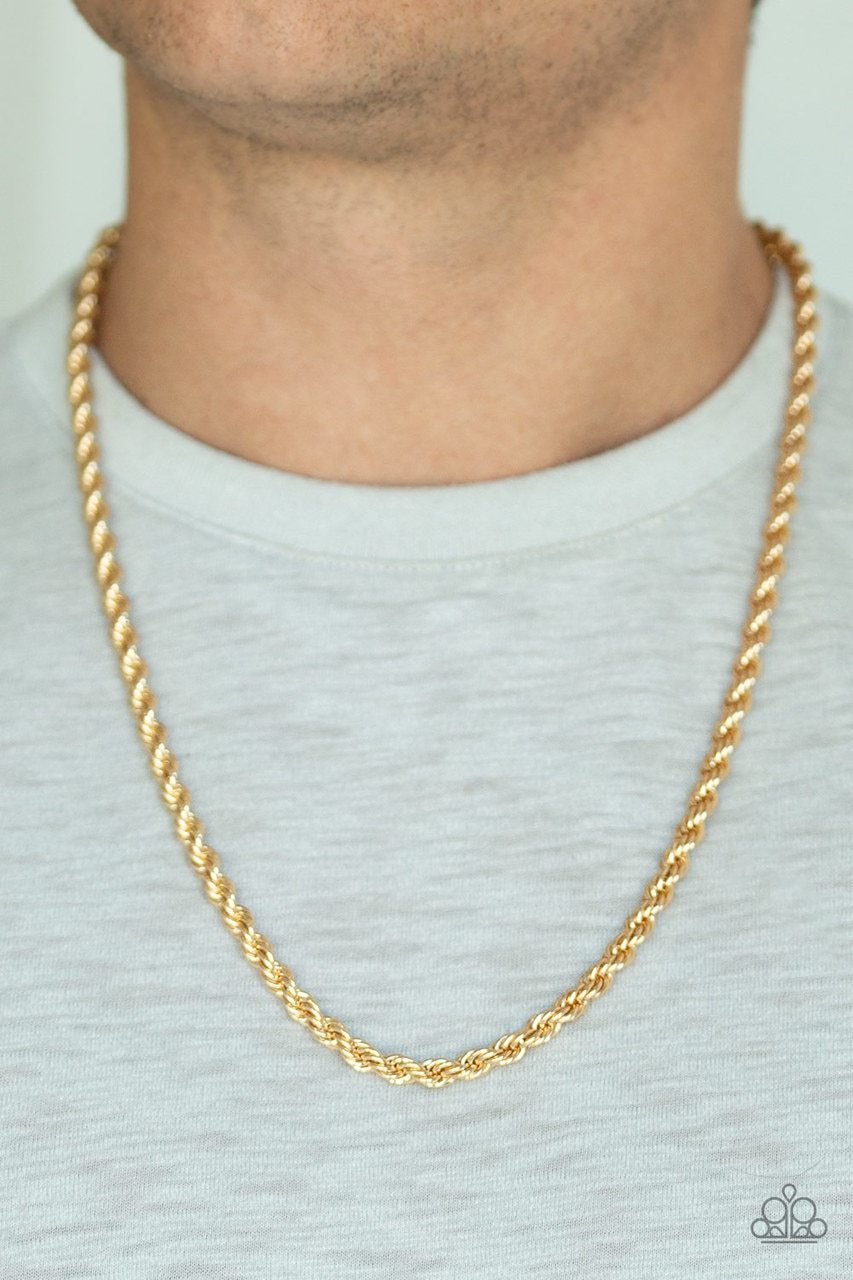 Paparazzi Necklace ~ Double Dribble - Gold