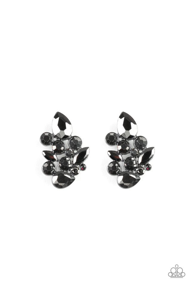 Galaxy Glimmer - Black - Paparazzi Earring Image