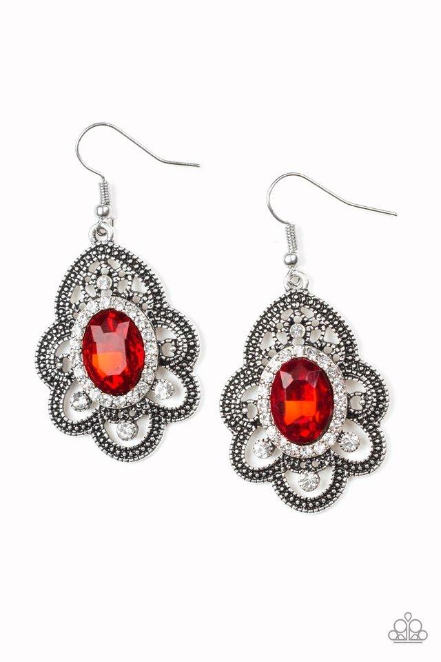 Paparazzi Earring ~ Reign Supreme - Red