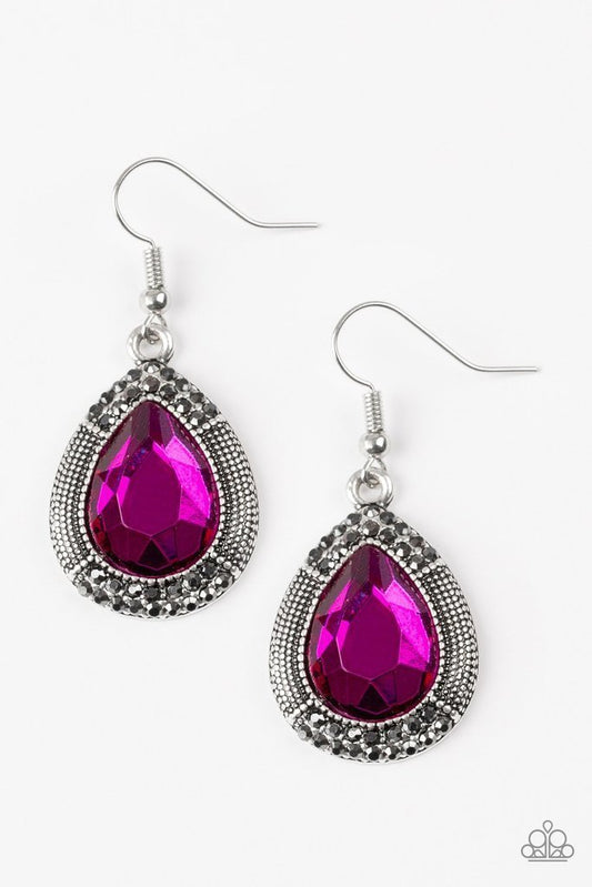 Paparazzi Earrings - Grandmaster Shimmer - Pink