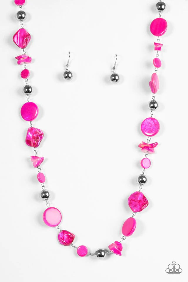 Paparazzi Necklace ~ A World To SEA - Pink