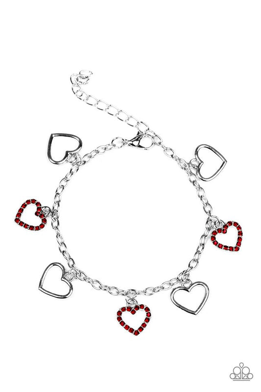 Pulsera Paparazzi ~ Tómate un corazón roto - Rojo