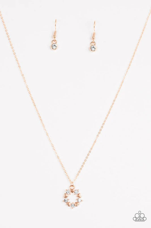 Paparazzi Necklace ~ Always Kiss Me Goodnight - Rose Gold