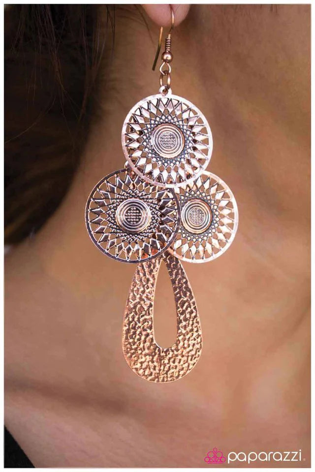 Paparazzi Earring ~ Warm Regards - Copper