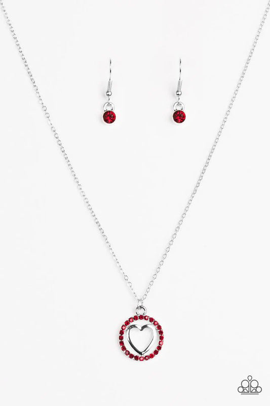 Paparazzi Necklace ~ Change Of HEART-THROB- Red