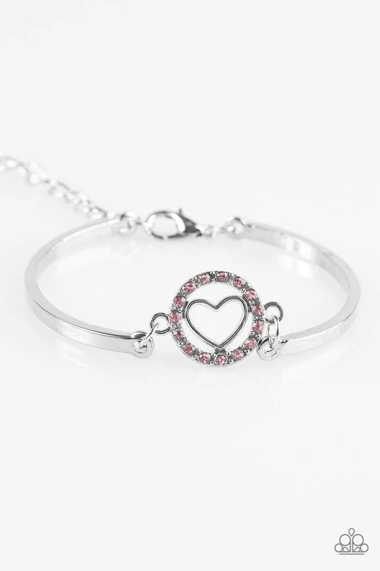 Pulsera Paparazzi ~ Voguish Valentine - Rosa