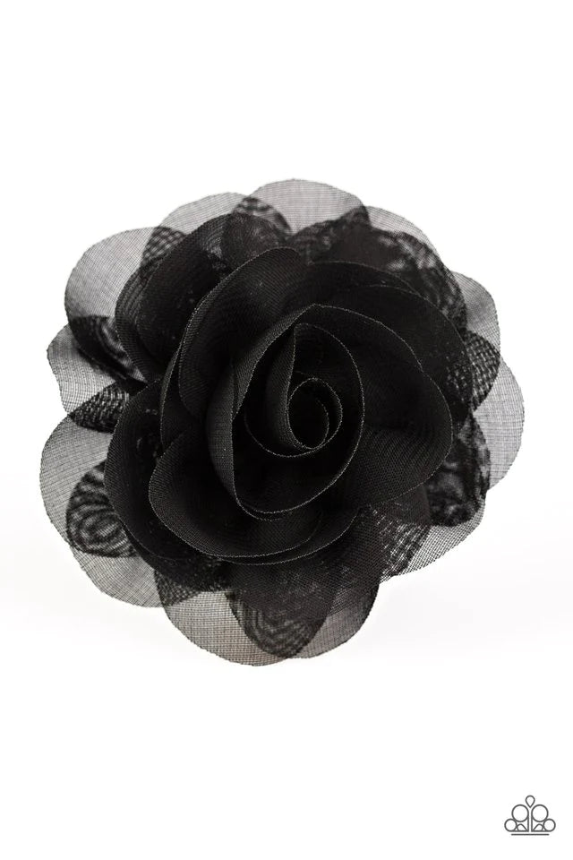 Accesorios para el cabello de Paparazzi ~ Pretty Petunia - Negro