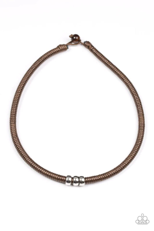Paparazzi Necklace ~ Trail Rules - Brown