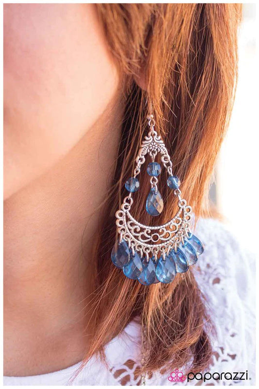 Paparazzi Earring ~ Blue Valentine - Blue