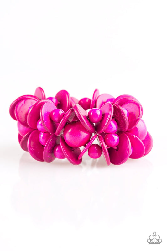 Pulsera Paparazzi ~ Tentación tropical - Rosa