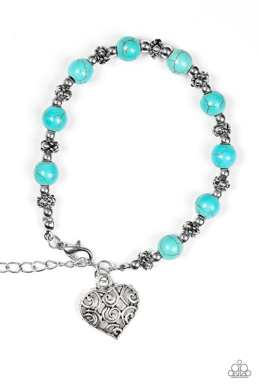 Paparazzi Bracelet ~ Desert Heartthrob - Blue