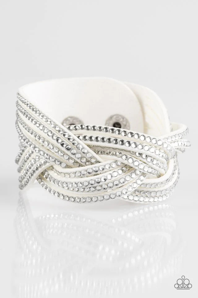 Pulsera Paparazzi ~ Big City Shimmer - Blanco