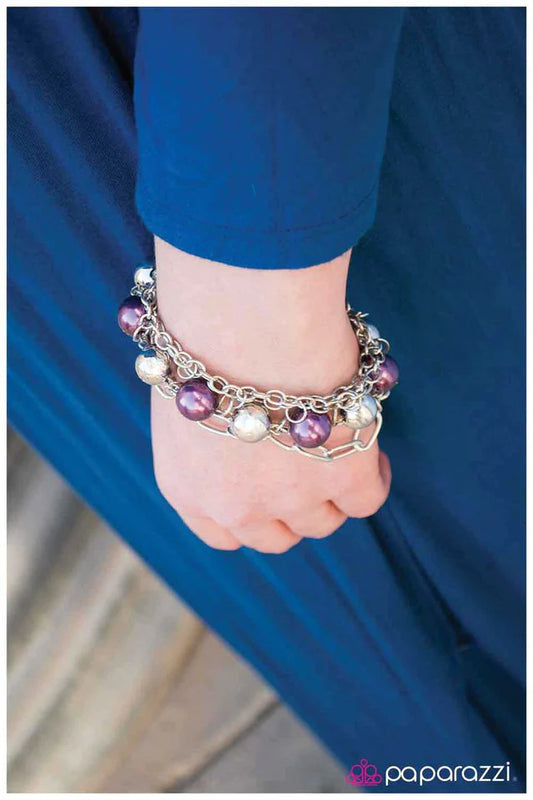 Paparazzi Bracelet ~ Right Side of the Tracks - Purple