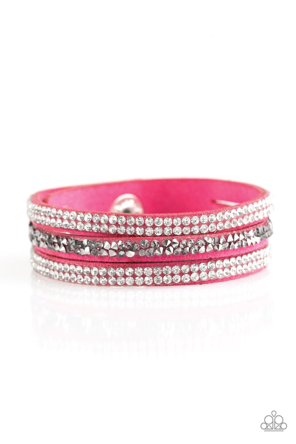 Pulsera Paparazzi ~ Mega Glam - Rosa