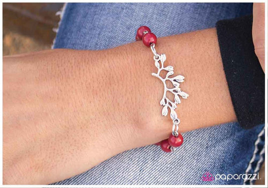 Paparazzi Bracelet ~ A Branch in the Mist - Red