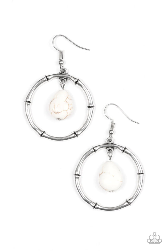 Paparazzi Earring ~ Stone Style - White