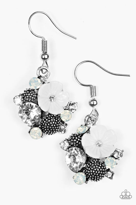 Paparazzi Earring ~ Lily Valleys - White