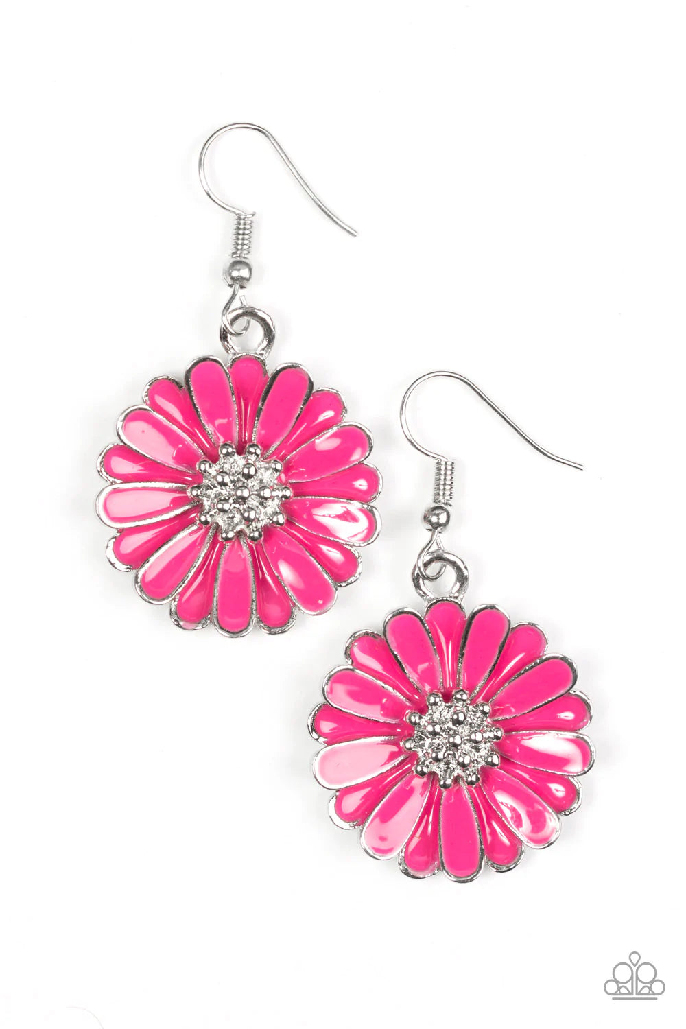 Paparazzi Earring ~ Distracted By Daisies - Pink