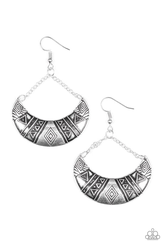 Paparazzi Earring ~ Texas Tango - Silver