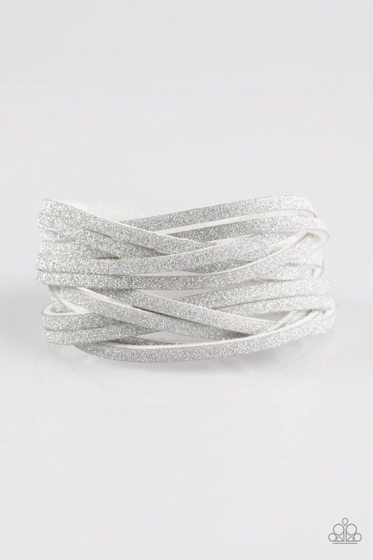 Pulsera Paparazzi ~ Shameless Shimmer - Blanco