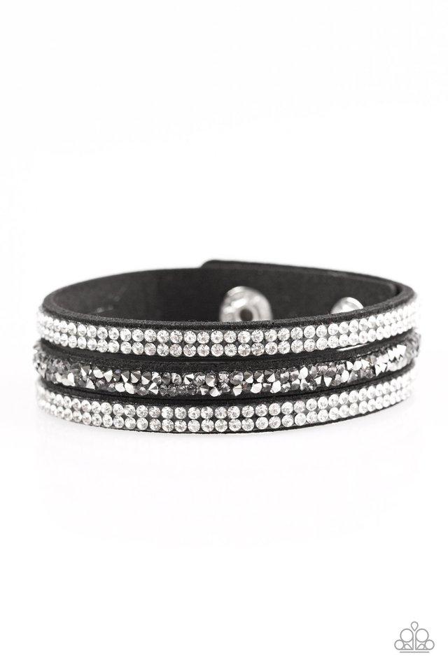 Pulsera Paparazzi ~ Mega Glam - Negra