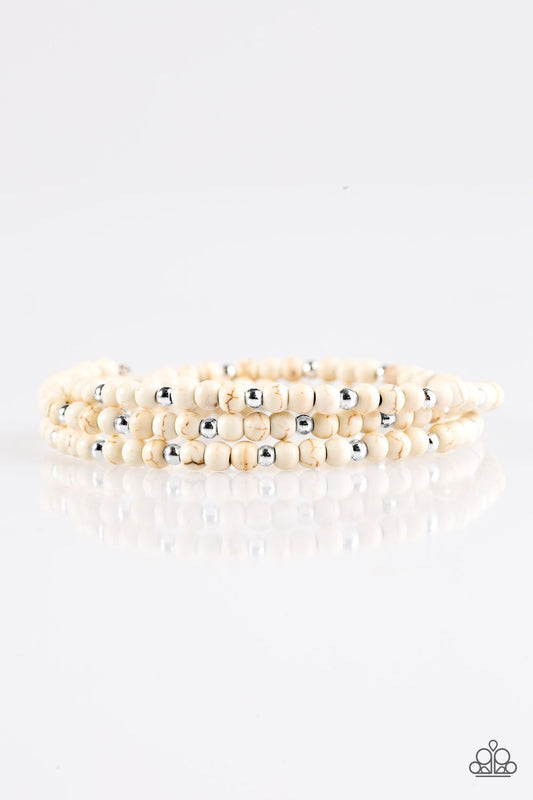 Paparazzi Bracelet ~ Stone Paradise - White