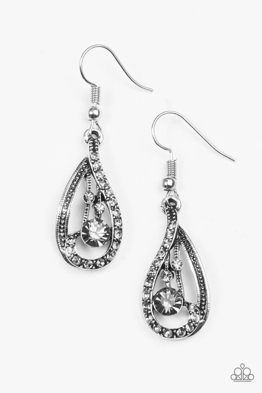 Paparazzi Earring ~ All For Show - Silver