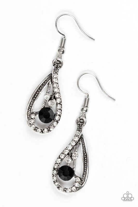 Paparazzi Earring ~ All For Show - Black