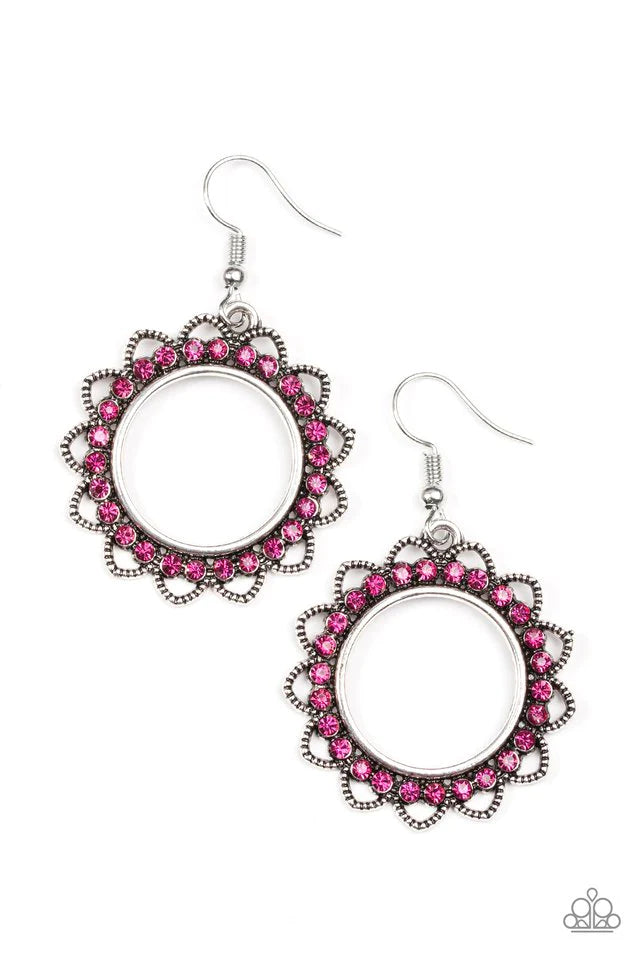 Paparazzi Earring ~ Bring Your Tambourine - Pink