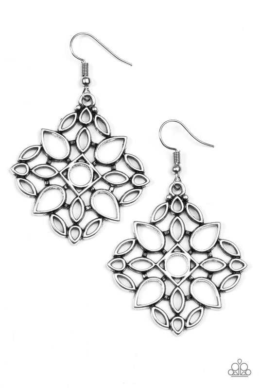 Paparazzi Earring ~ Elaborate Scheme - Silver